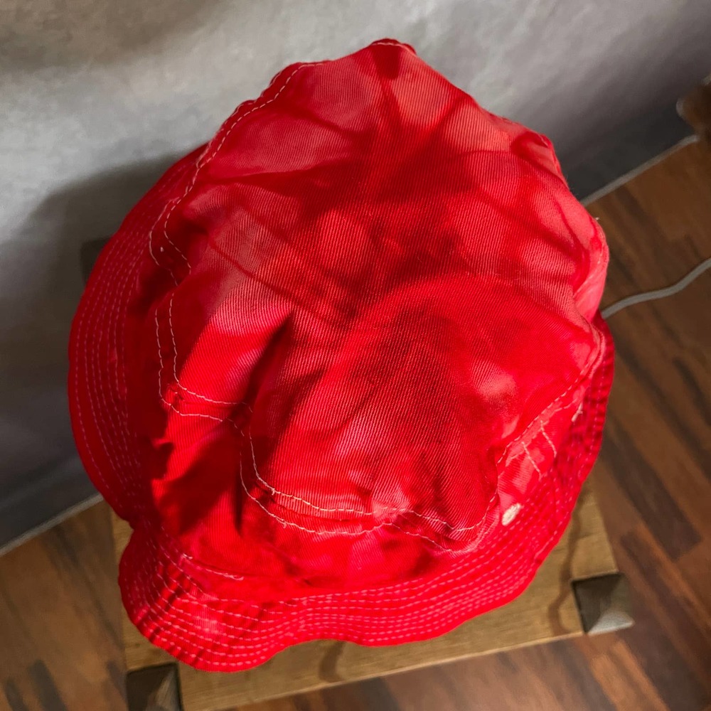 Red Tie Dye Bucket Hat Colortone Cotton Vintage Retro 90s Y2K - Picture 5 of 7